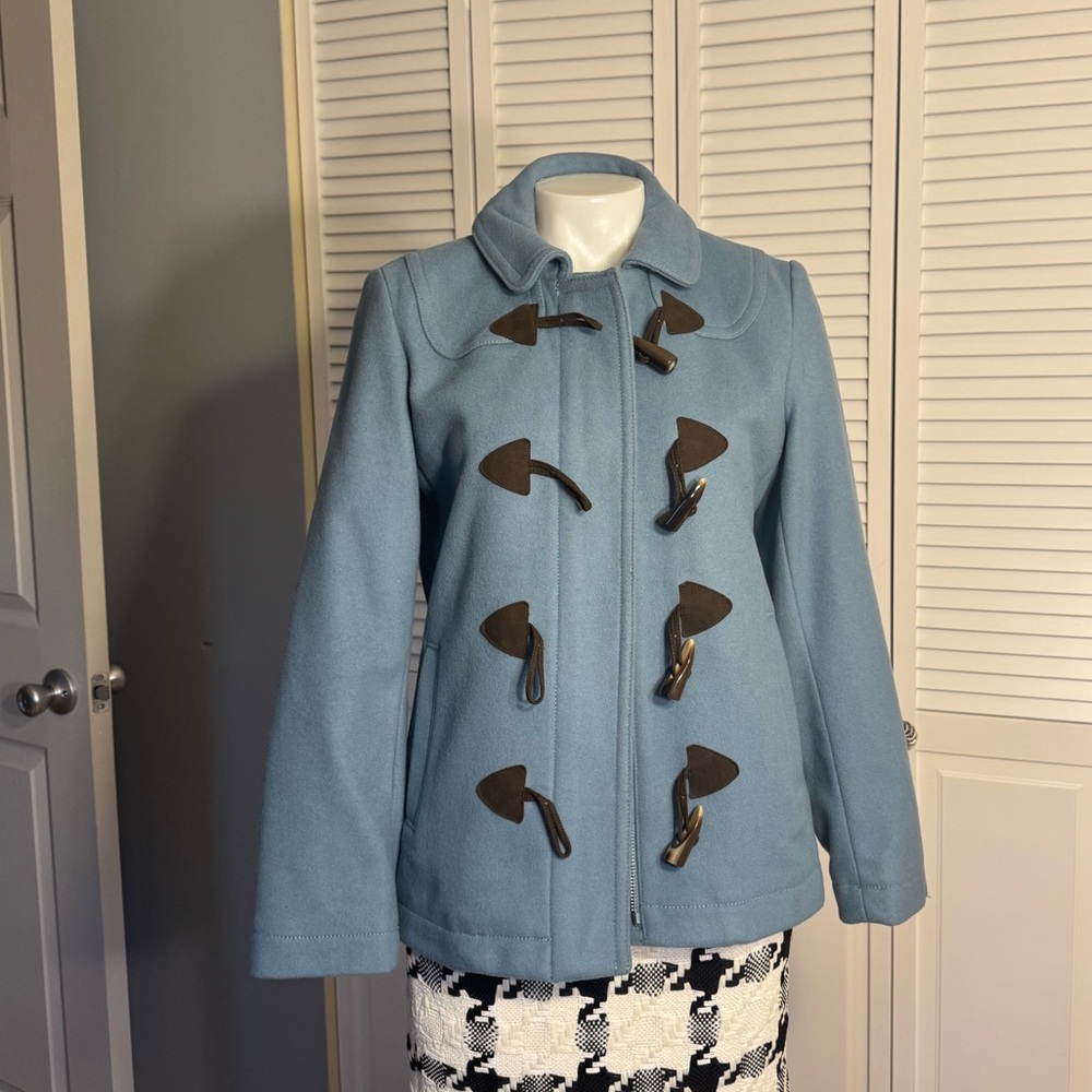 GAP Women's Light Blue Toggle Pea Coat